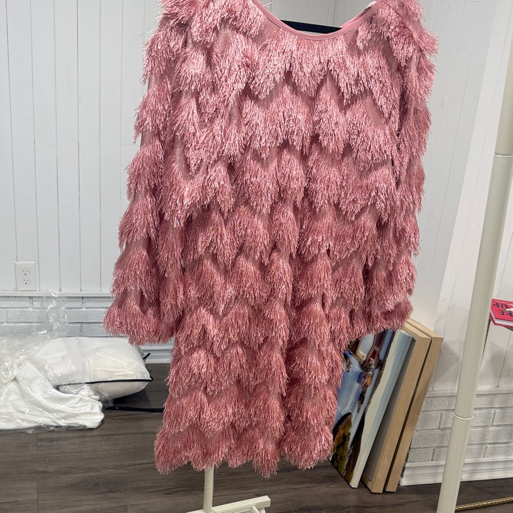 Pink textured dress from Anthropologie - Picture 1 of 4